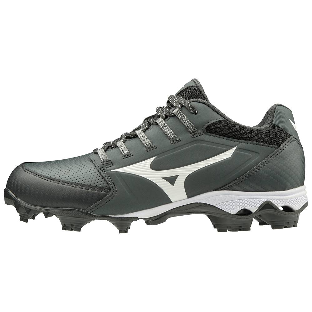 Tenis Para Softball Mizuno 9-Spike Advanced Finch Elite 4 TPU Molded Para Mujer Grises/Blancos 05719